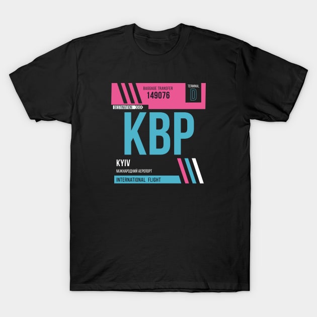 Kyiv (KBP) Airport Code Baggage Tag T-Shirt by SLAG_Creative